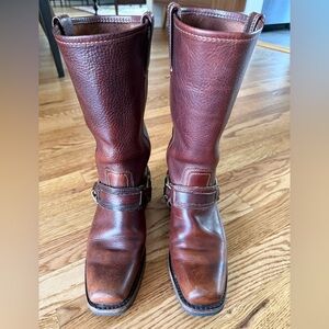 Frye Harness 12R Moto Riding Boots Brown Leather Women’s Size 7